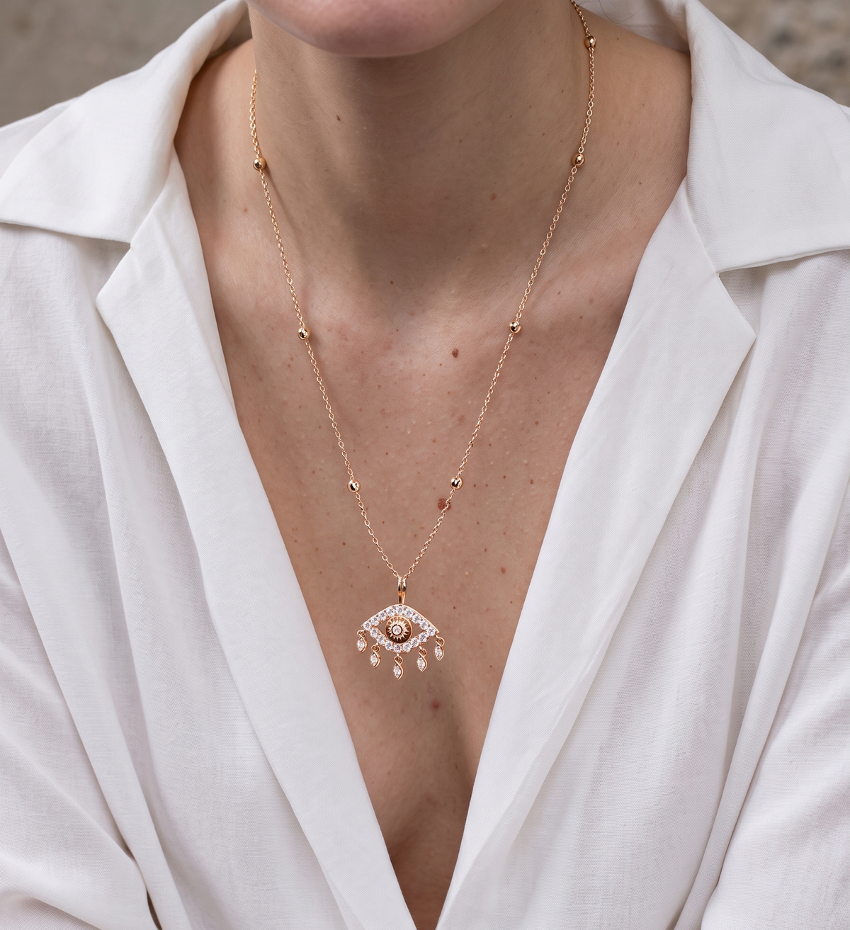 Brass Rose Gold-Plated Necklace