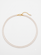Gold-Plated Layered Pearl Necklace