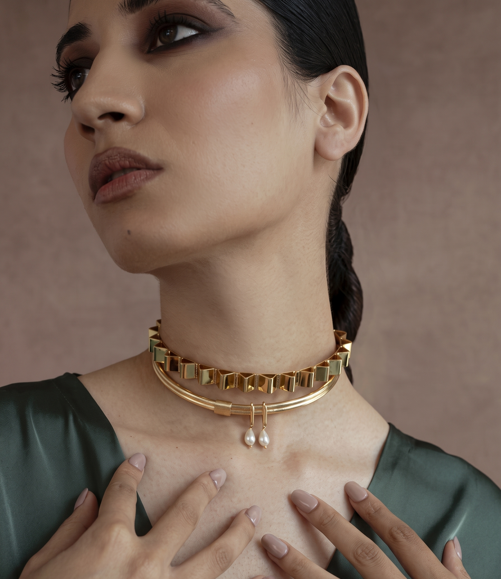 22kt Gold Plated Choker Necklace
