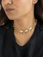 22kt Gold Plated Mirror Choker Necklace