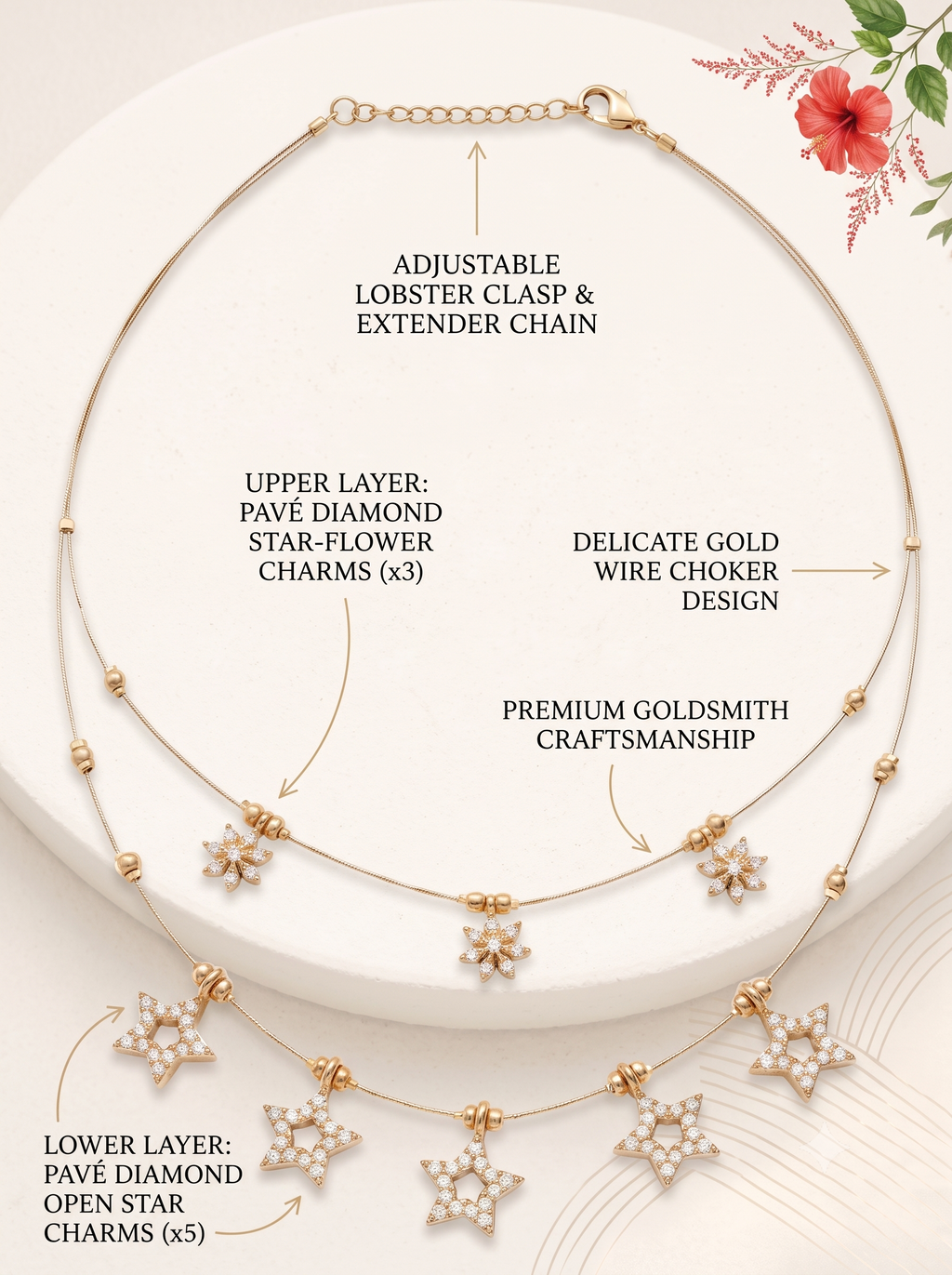 Brass Gold-Plated Layered Necklace