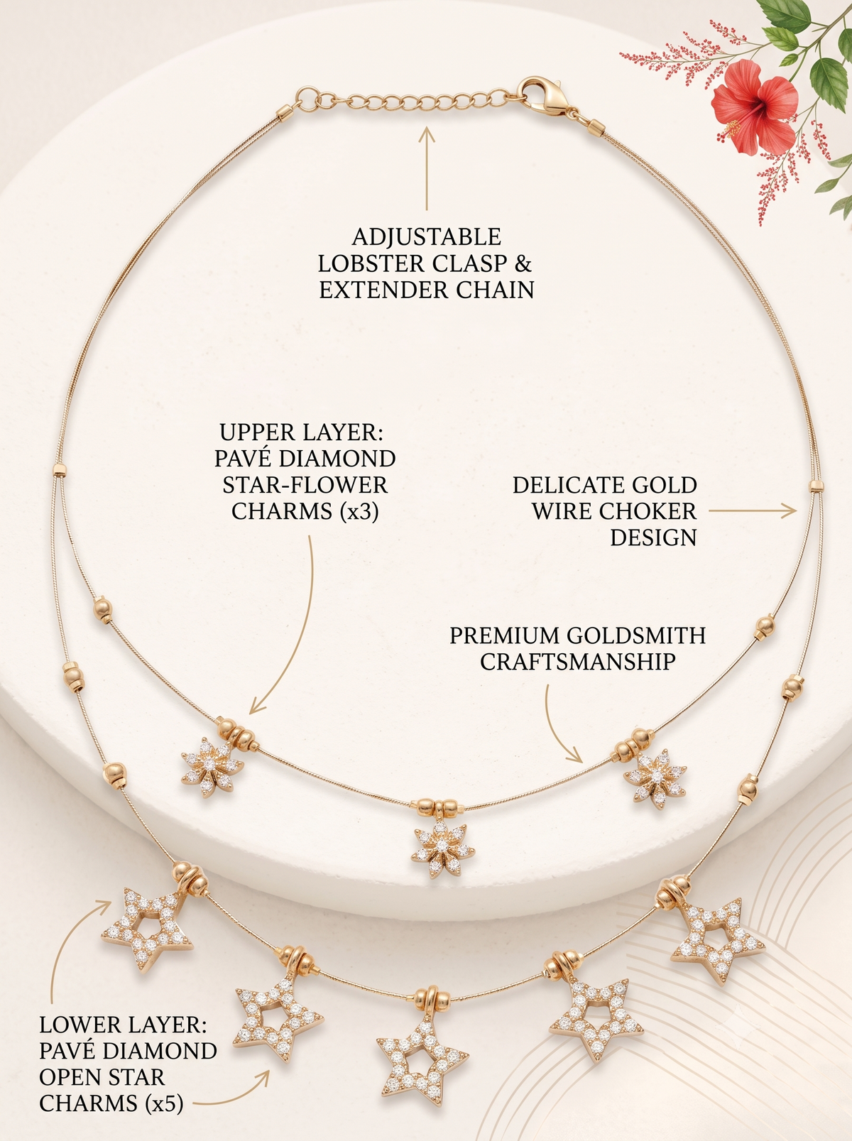 Brass Gold-Plated Layered Necklace