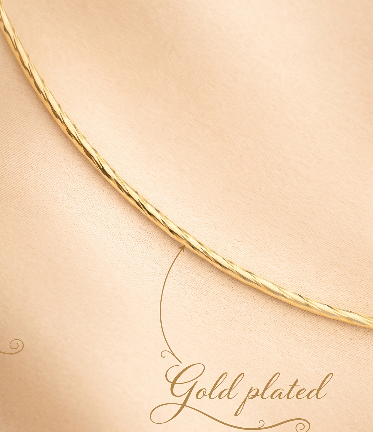 Brass Gold-Plated Choker Necklace