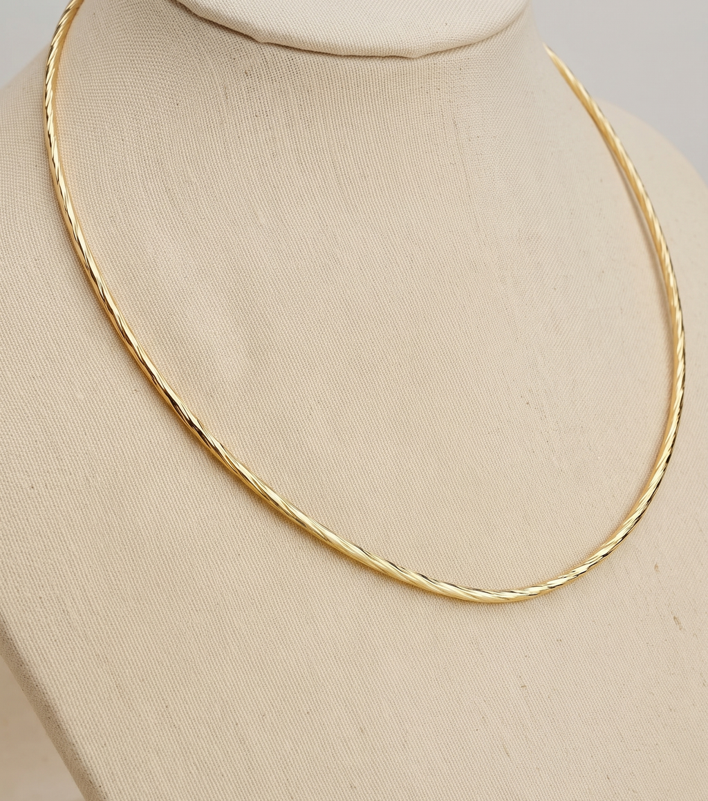 Brass Gold-Plated Choker Necklace