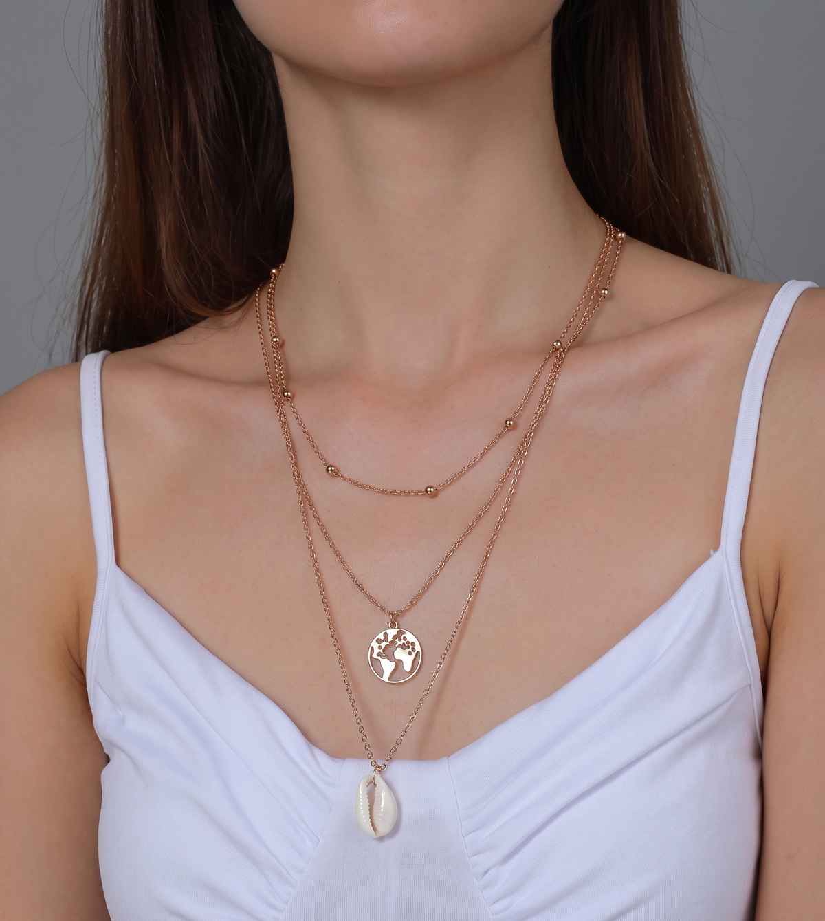 Gold-Plated Layered Necklace and Chains