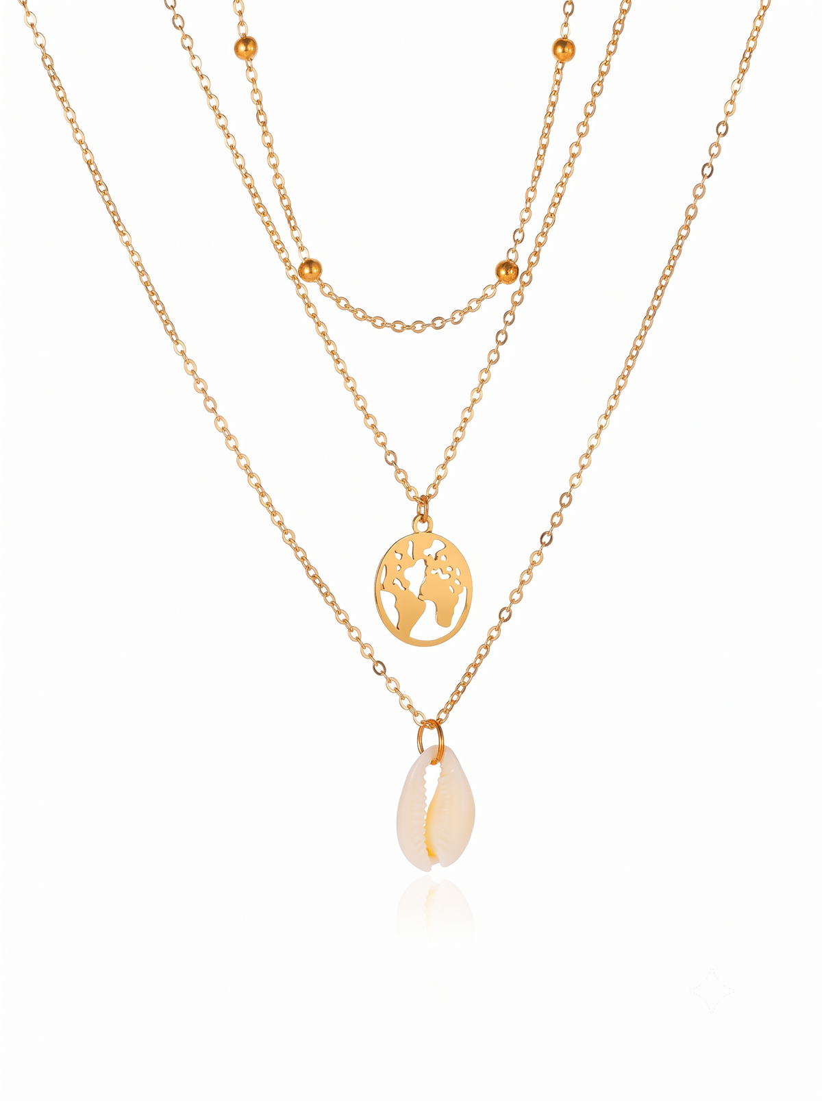 Gold-Plated Layered Necklace and Chains