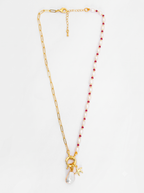 Pearl & Gold Plated Chain Necklace with Star Charm Pendant