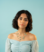 Gold-Plated Pearls Beaded Statement Layered Necklace