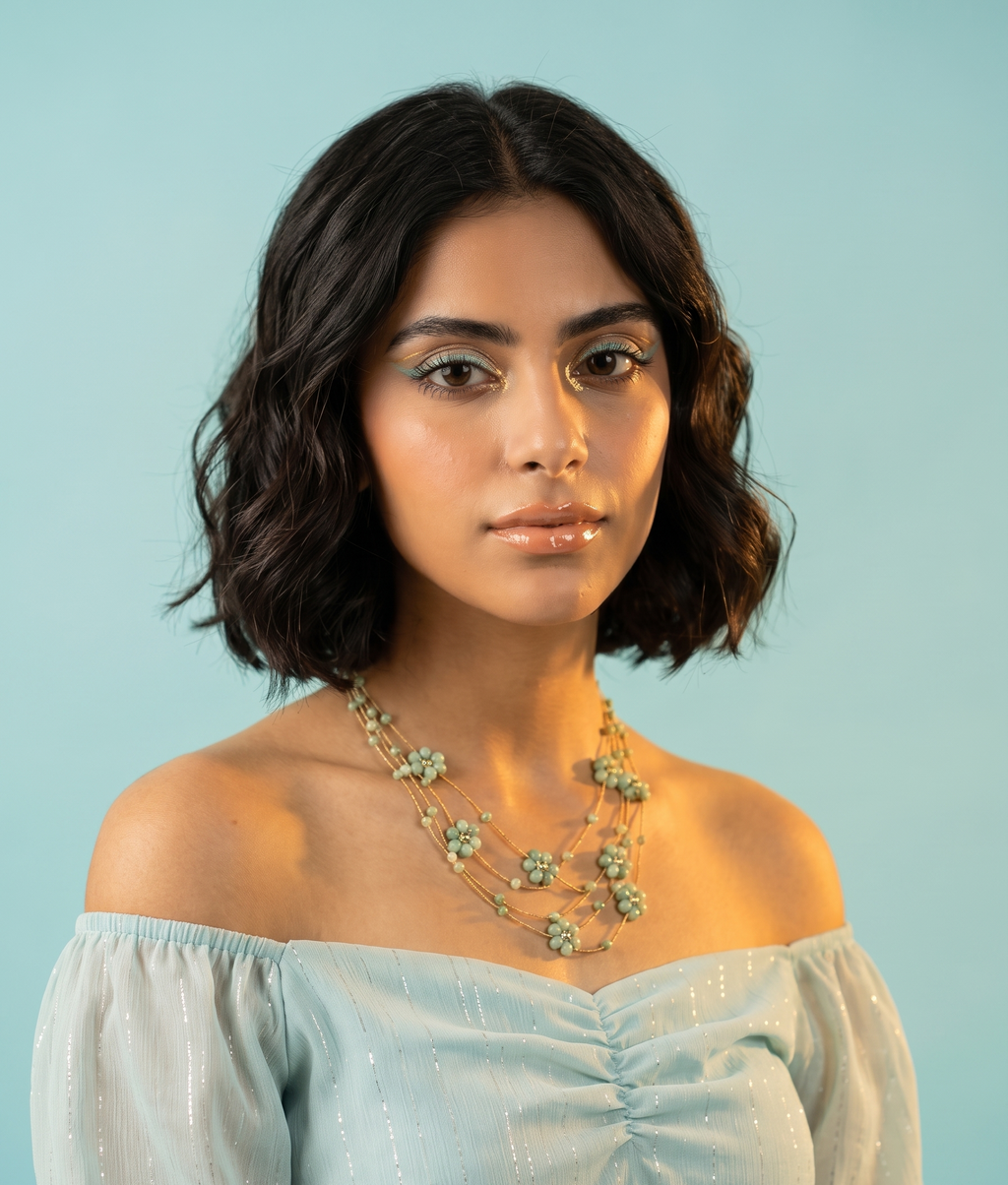 Gold-Plated Pearls Beaded Statement Layered Necklace