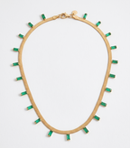 Women 18K Thick Gold Plated Saanvi Drop Charm Necklace