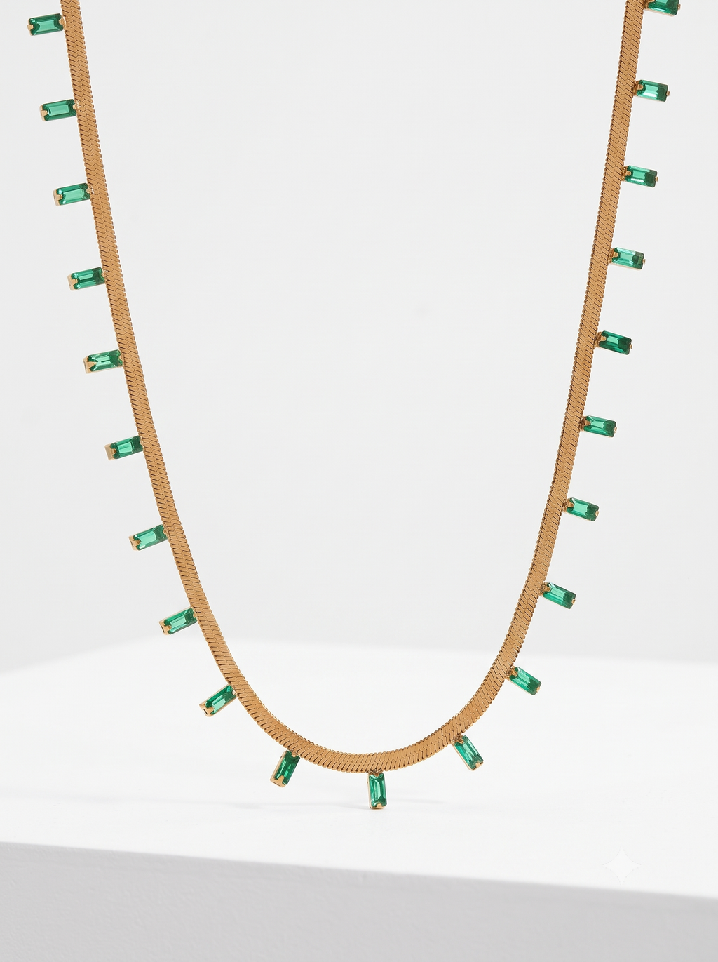 Women 18K Thick Gold Plated Saanvi Drop Charm Necklace