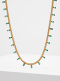 Women 18K Thick Gold Plated Saanvi Drop Charm Necklace