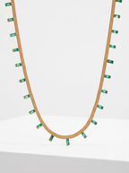 Women 18K Thick Gold Plated Saanvi Drop Charm Necklace