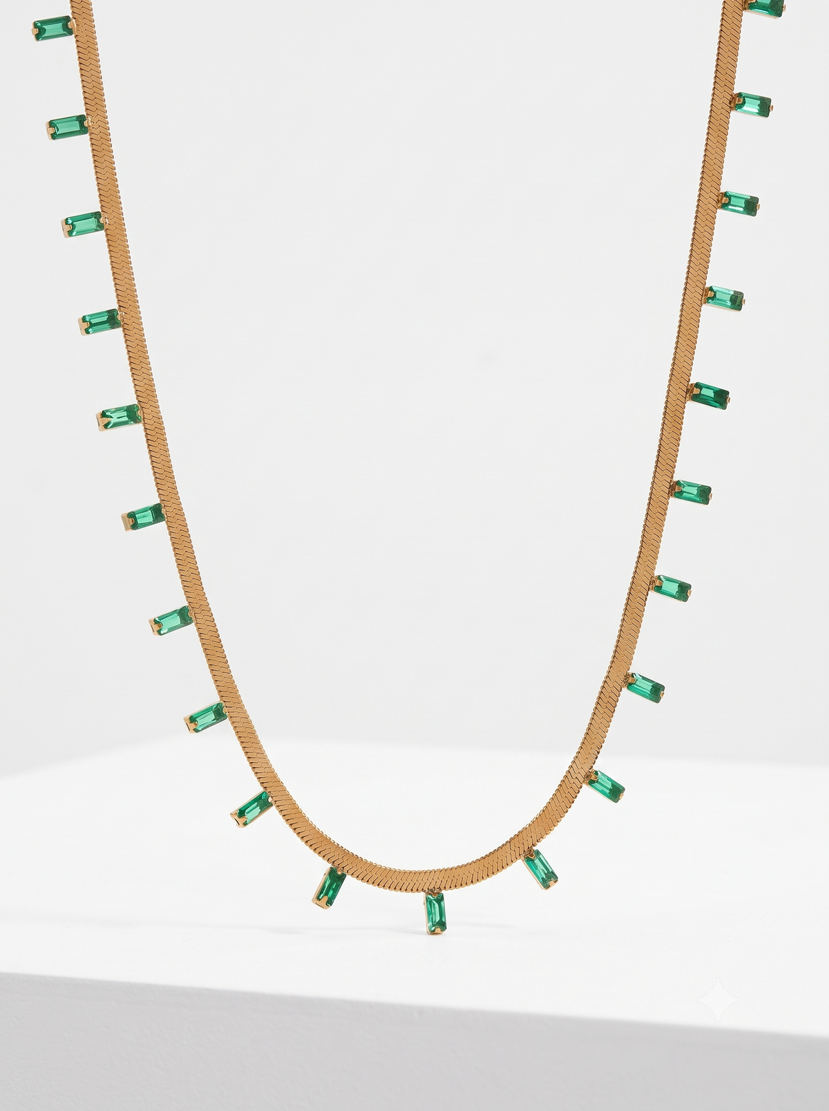 Women 18K Thick Gold Plated Saanvi Drop Charm Necklace