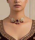 Women Gold-Plated Kundan Studded & Beaded Necklace
