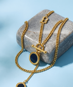 Gold-toned link chains necklace