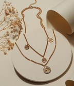 Gold-Plated Life of Tree Charm Layered Necklace