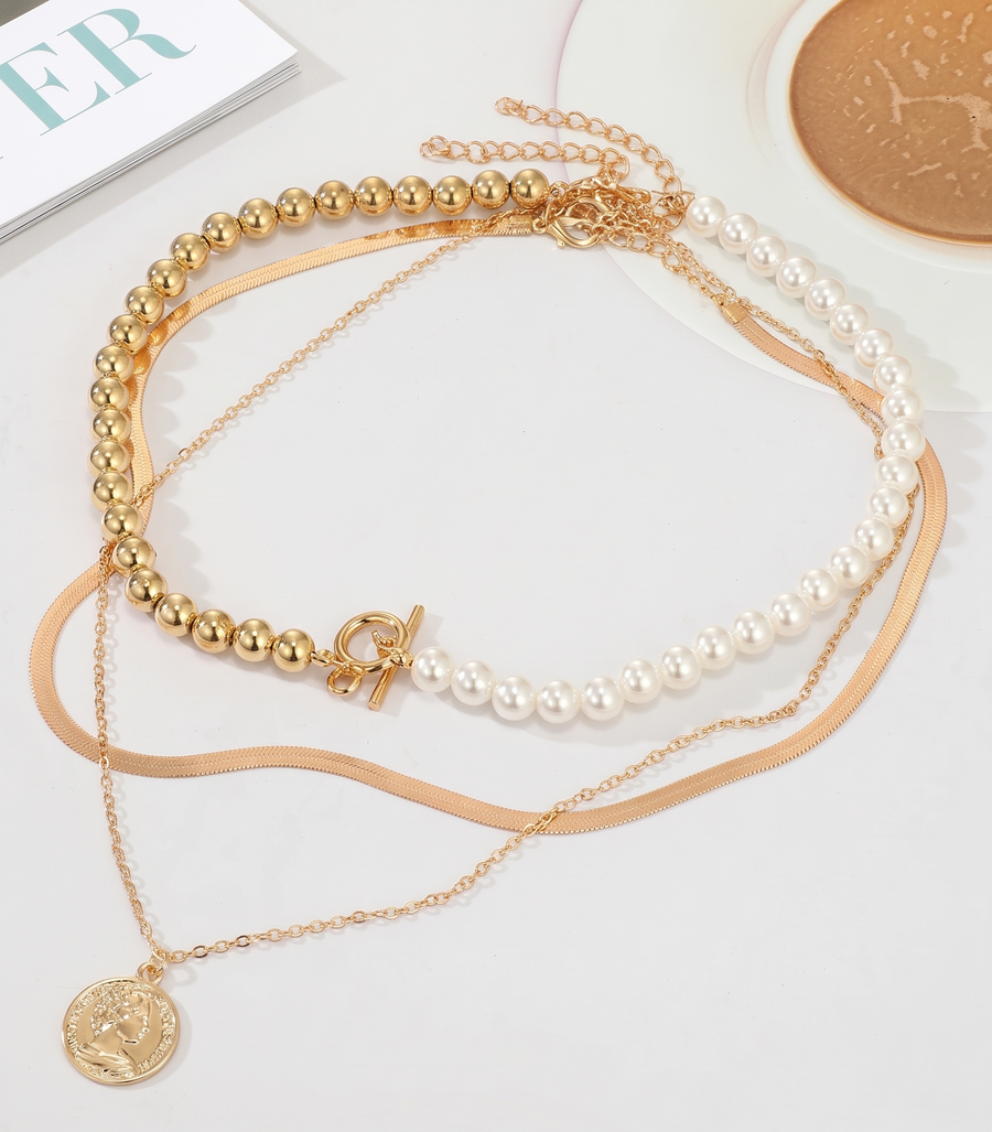 3Pcs Gold-Plated Necklace