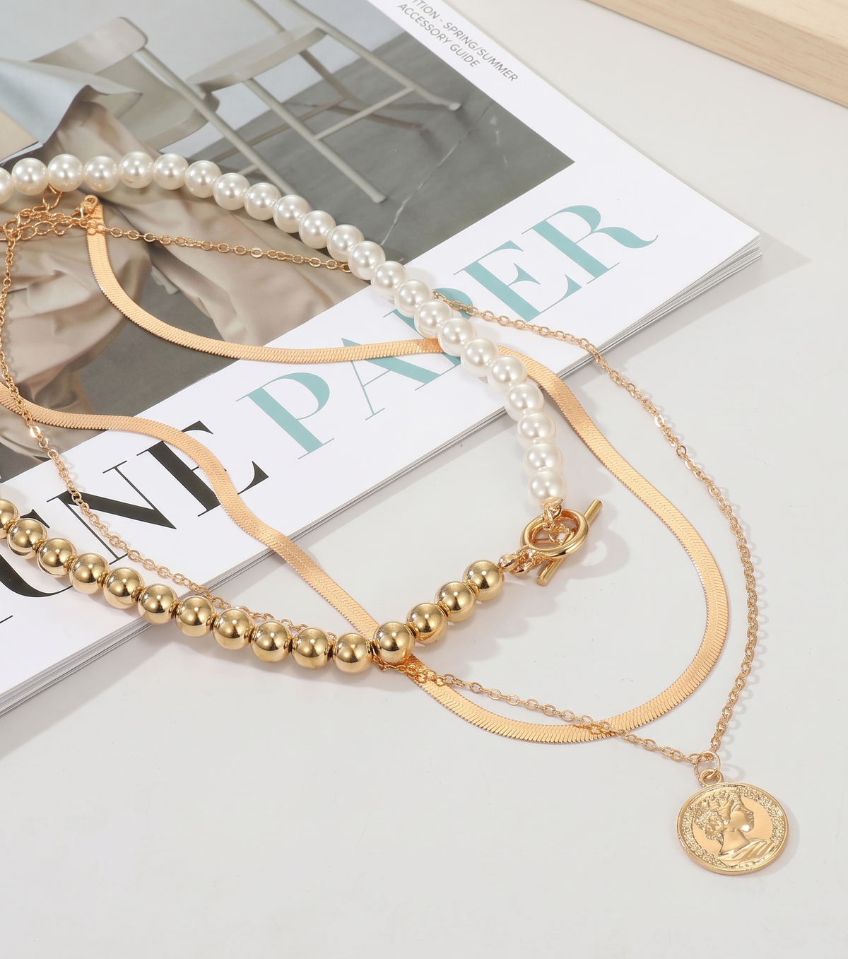 3Pcs Gold-Plated Necklace
