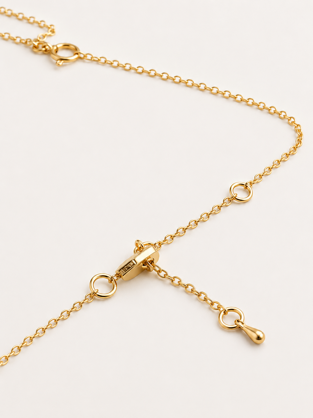 Gold-Plated Brass Solitaire Layered Necklace