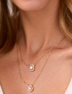 Gold-Plated Brass Solitaire Layered Necklace