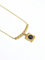 Gold-Plated Stainless Steel Stone Studded Geometric Chain