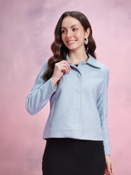 Chevron Self Design Spread Collar Flannel Overcoat