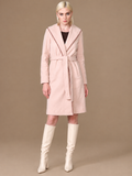 Women Notched Lapel Collar Neck Overcoat