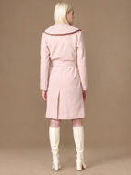 Women Notched Lapel Collar Neck Overcoat