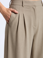 Women Relaxed High-Rise Easy Wash Pleated Trousers