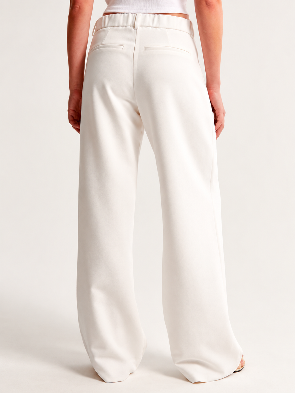 Women Comfort Wide Leg Mid-Rise Pleated Formal Korean Pants