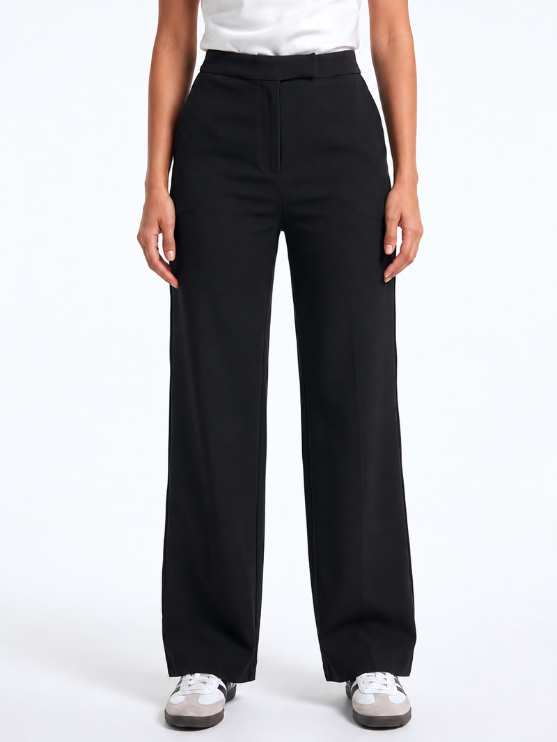 Women High-Rise Botcut Trousers