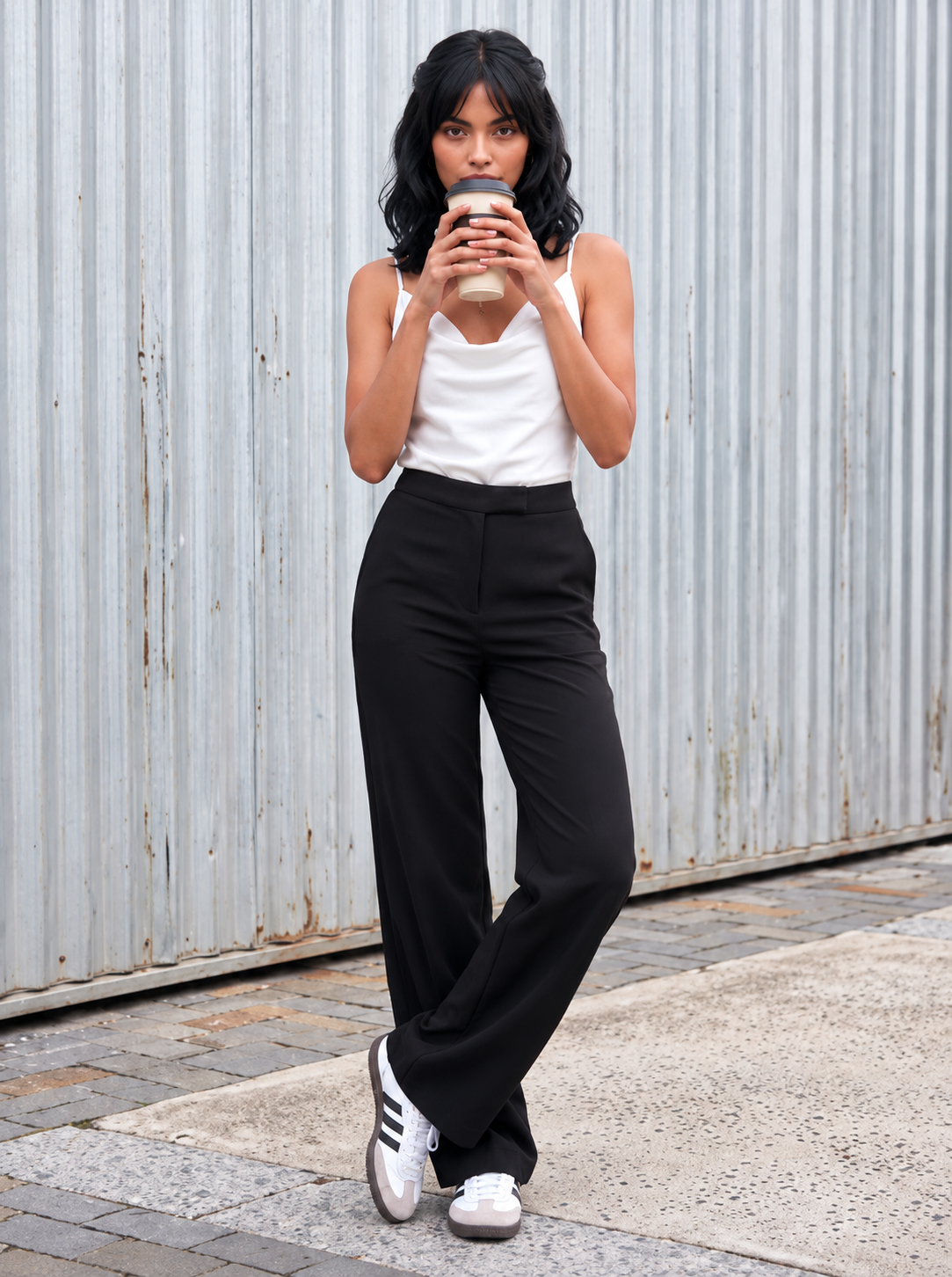 Women High-Rise Botcut Trousers