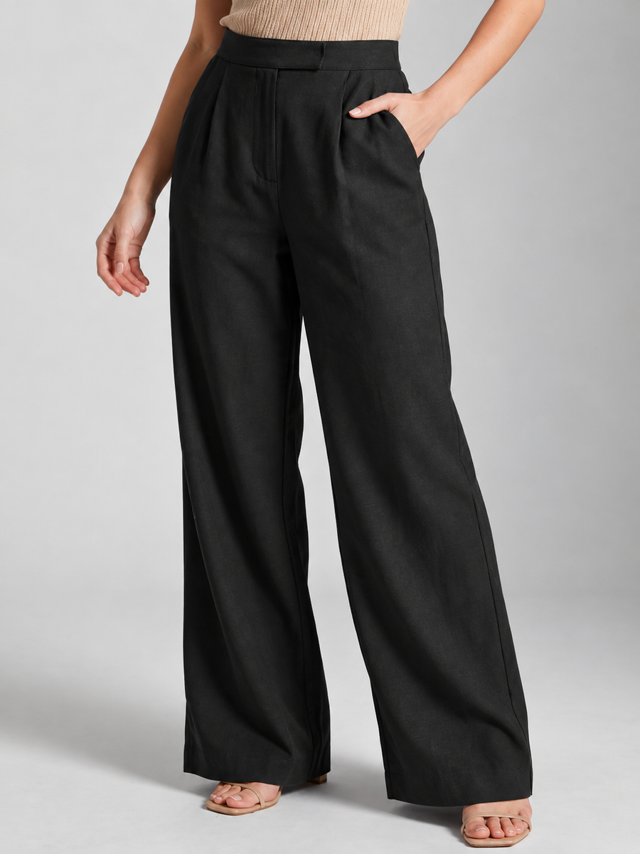 Women Tailored Easy Wash Zip Trousers