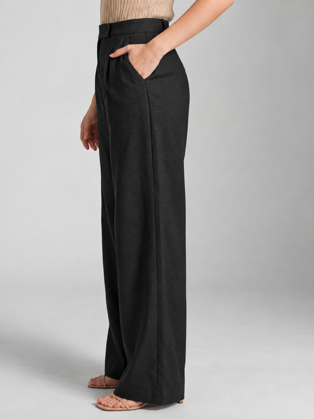 Women Tailored Easy Wash Zip Trousers