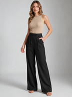 Women Tailored Easy Wash Zip Trousers