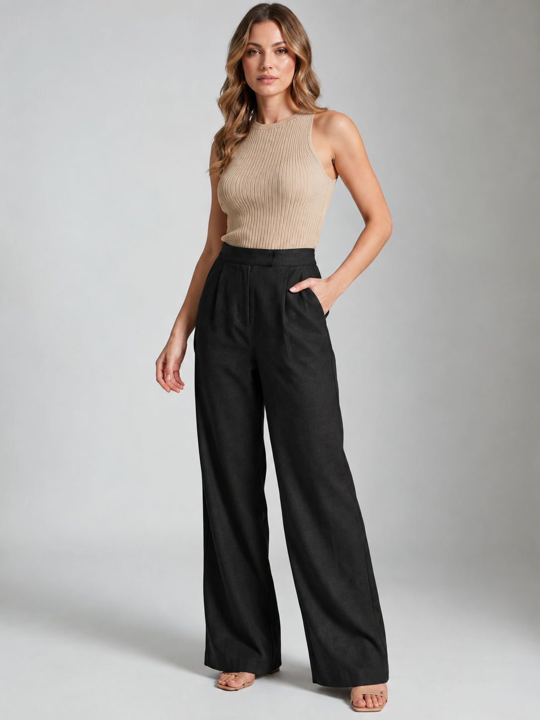 Women Tailored Easy Wash Zip Trousers