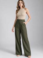 Women Tailored Easy Wash Zip Trousers