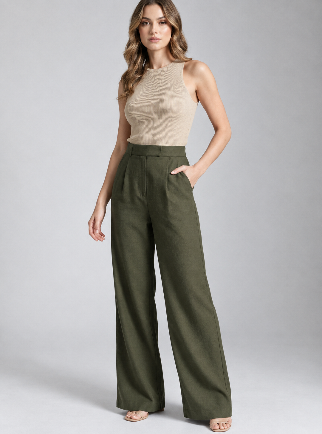 Women Tailored Easy Wash Zip Trousers