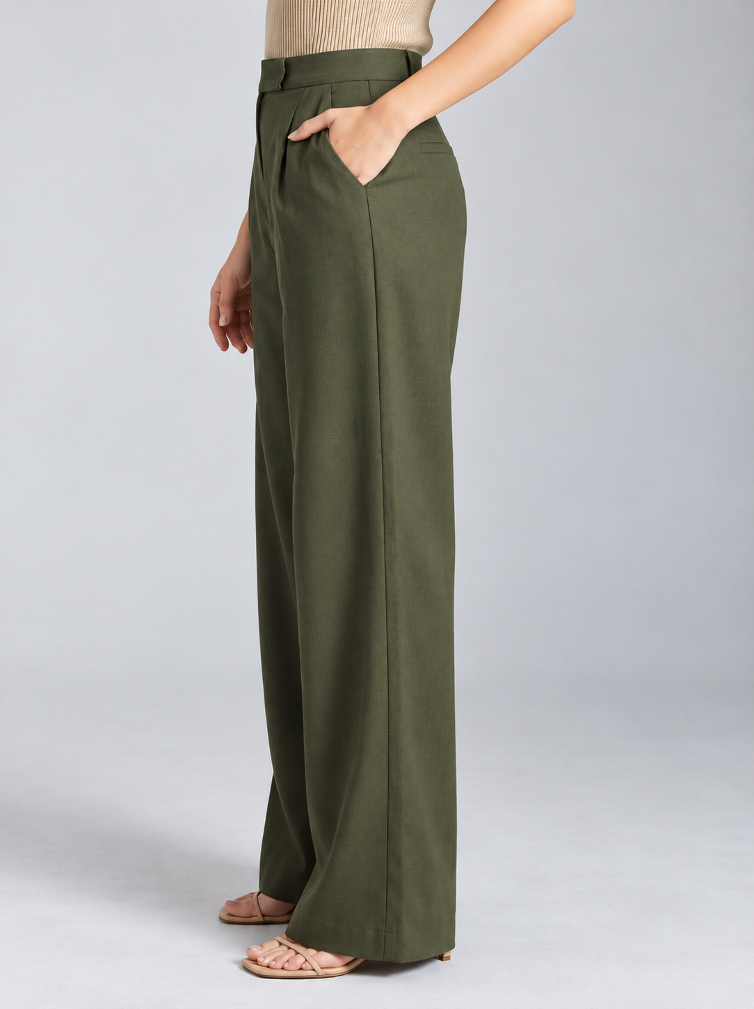 Women Tailored Easy Wash Zip Trousers