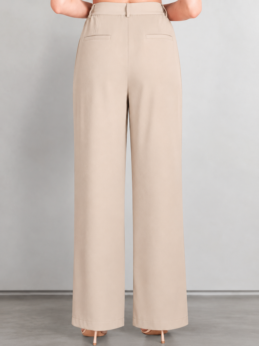 Women Smart Straight Fit High-Rise Easy Wash Trousers