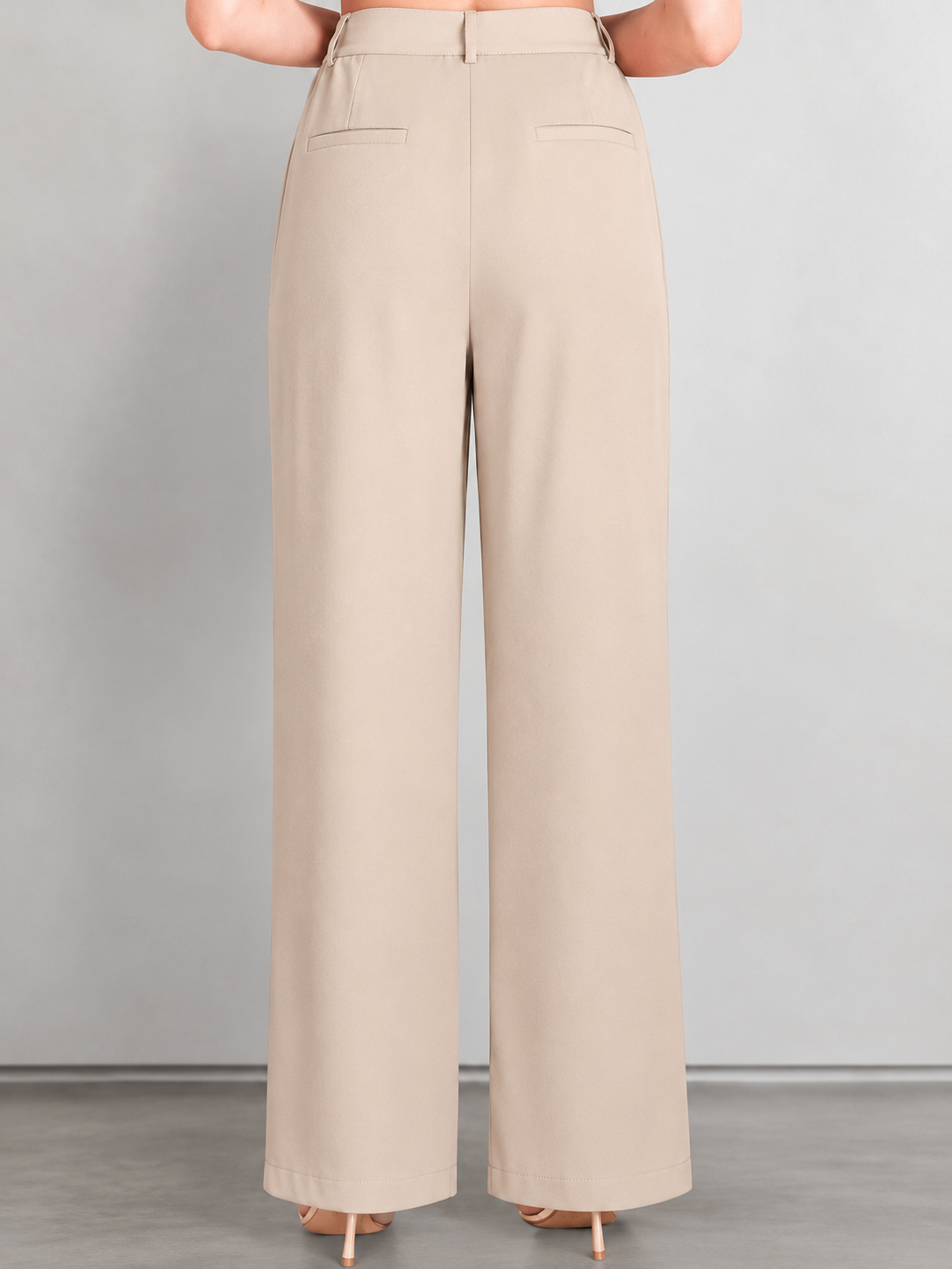 Women Smart Straight Fit High-Rise Easy Wash Trousers