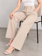 Women Smart Straight Fit High-Rise Easy Wash Trousers