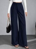 Women Smart High-Rise Easy Wash Pleated Trousers