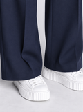 Women Smart Straight Fit High-Rise Easy Wash Pleated Trousers