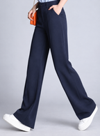 Women Smart Straight Fit High-Rise Easy Wash Pleated Trousers