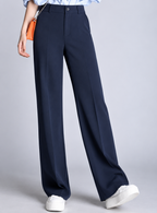 Women Smart Straight Fit High-Rise Easy Wash Pleated Trousers