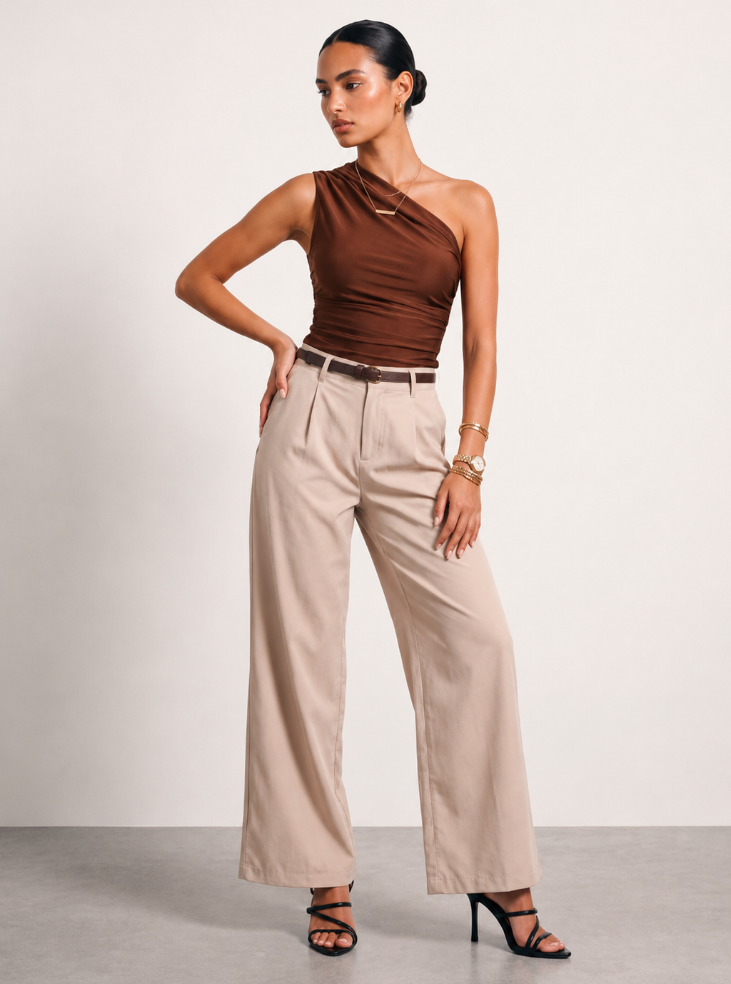 Women Pleated Chinos Trousers