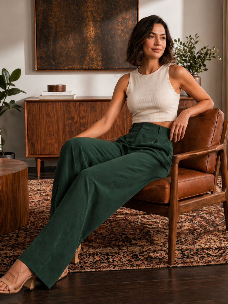 Women Smart High-Rise Easy Wash Trousers