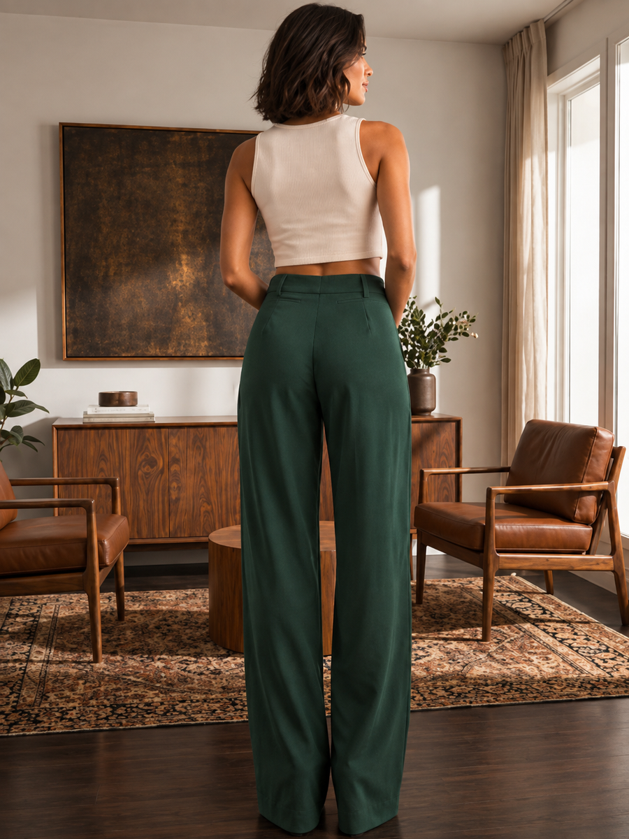 Women Smart High-Rise Easy Wash Trousers
